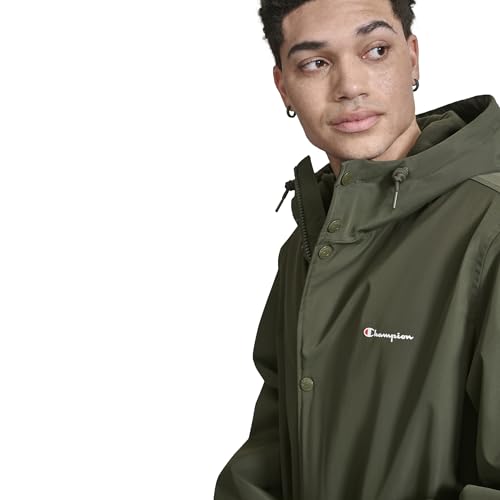 Champion Men's Full Length Stadium Jacket with Fleece Lining, Forest Night image 4