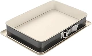 Dr. Oetker 4861 Rectangular Springform Cake Tin, Steel, Cream / Anthracite, 38 x 25 cm