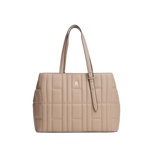 Tommy Hilfiger Lightweight Quilted Tote Bag with Adjustable Strap and Zip Pocket