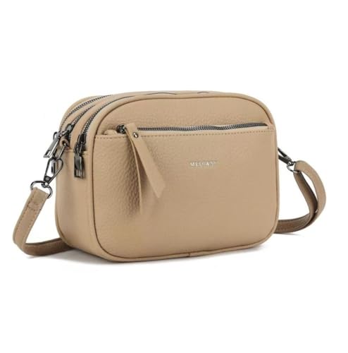 Bolsa Feminina De Ombro Transversal Tiracolo Ziper Basica Khaki Bege Escuro