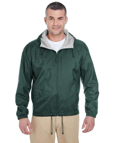 UltraClub Fleece-Lined Hooded Jacket (8915) Forest Green, S2