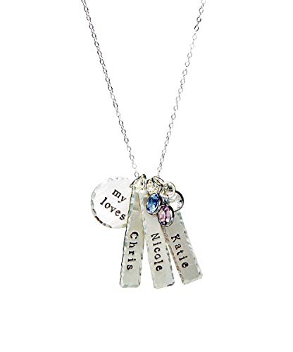 - My Loves -Personalized Name Necklace - Genuine Sterling Silver By Hannah Design Best Seller! Mother's Day Gift for Moms, Grandmother, Aunts, Friends