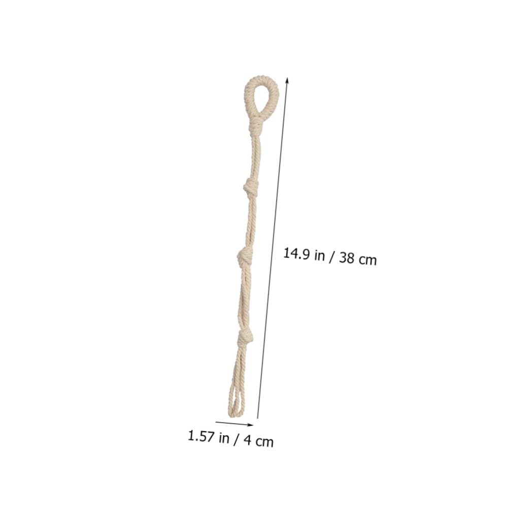 TOYANDONA 2 Ensembles Rallonge De Crochet Pour Plante Usine Cintre Jardinière Suspendue En Macramé Pendaison Jardinière Suspendue D'extérieur Anneau Porte-plante Coton Beige 8 Pièces * 2