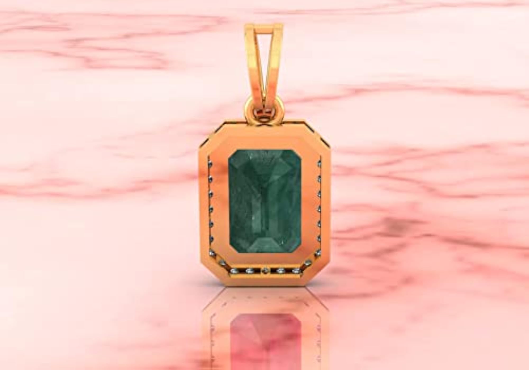 Women's 7.00 Carat Green Natural Emerald Sterling Silver Gold Plated Pendant