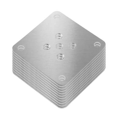 KICHOUSE 10 Piezas Placas de Fijación para Patas de Muebles Metal con Tornillos Soporte para Sofá Cama Mesa Comedor Protección Suelo Reducción Ruido