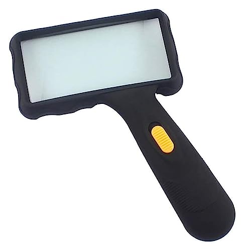 Prácticas lupas multiusos con alta definición, luz LED rectangular de mano 10X lectura aplicable a ancianos libros de baja visión lente sin pérdidas