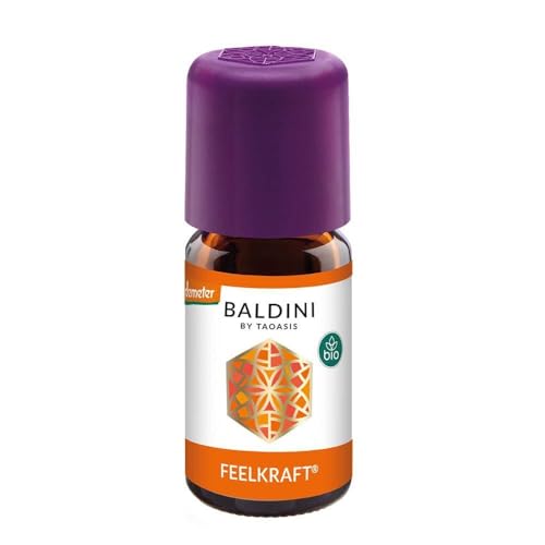 Baldini Feelkraft BIO, Bio Duftmischung mit 100% naturreinen ätherischen Ölen und Alkohol, Ölmischung mit Lemongras, Limette und Orange, 5 ml