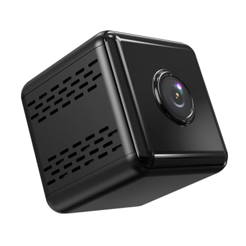 HOMSFOU de Seguridad 1080P Negra Visión Nocturna Infrarroja de Movimiento y Grabación Bucle para Vigilancia Remota Interiores y Exteriores