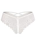 Avidlove Women's Lace Panties Sexy Thongs Lace Briefs Low Rise Hhipster Panty Bridal Underwear White