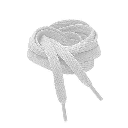 Image of Flat Shoelaces 5 /16 inch Wide Shoe Lace 2 Pair - For Canvas Sneaker Athletic Tennis Shoe Laces
