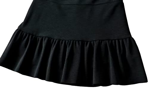 Afibi Women Stretchy Flared Ruffle Layered Mini Tennis Skater Skirts with Short4