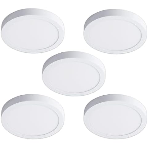 CLAR HYBEC - Downlight LED Techo Superficie 24W, Blanco Neutro 4000Kº (Pack 5) Cover