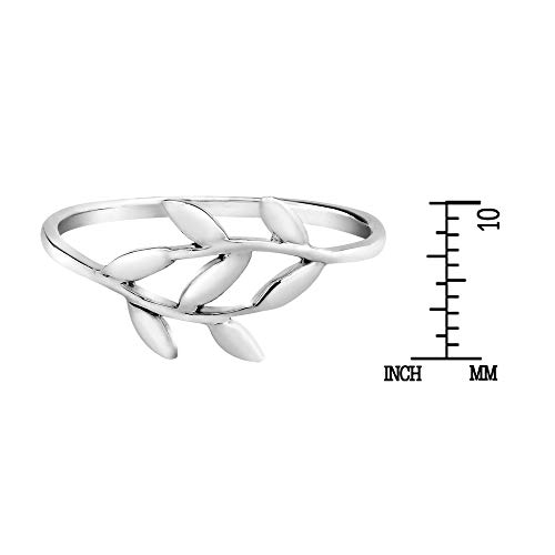 AeraVida Beautiful Olive Branch .925 Sterling Silver Wrap Around Ring4