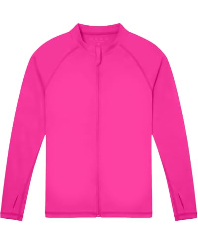 Image of Roadbox UPF 50+ Boys Zip Up Rash Guard Kids Long Sleeve Swim Shirt