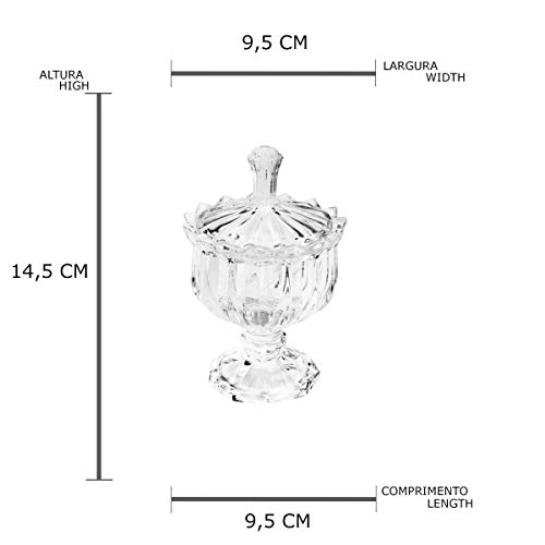 Potiche de Cristal com Pé Mali 9,5cm x 14,5cm - Lyor