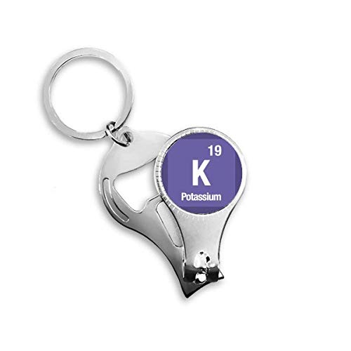 K Potassium Chemical Element Chem Nail Nipper Ring Key Chain Bottle Opener Clipper