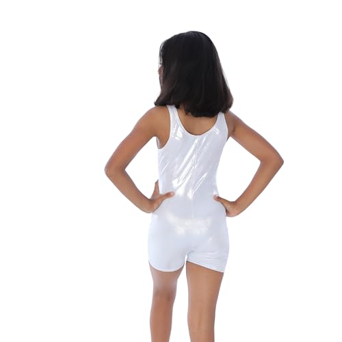 Image of IKAANYA Girls Unitard or Biketard for Gymnastics, Dance, Acrobatics or Swimming (Ages 3-15)