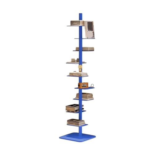 Estantería de lomo de metal, torre vertical giratoria que ahorra espacio para libros, estante de almacenamiento multiusos para sala de estudio, sala de estar, oficina, dormitorio