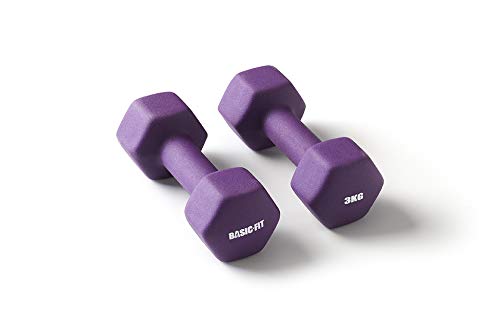 Basic Fit 5.Dumbell.3KG Haltère Adulte Unisexe, Violet, 22 x 16 x 8 cm Cover