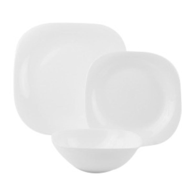 La mejor comparación de Vajilla crisa 12 piezas Top 10. 42 Ambient 21 1792-22 Set de Vajilla Familiar Cuadrada de Vidrio Opal Blanco para 4 personas, Incluye Plato Trinche, Plato Ensalada y Tazón Sopero, Diseño Minimalista con Caja de...