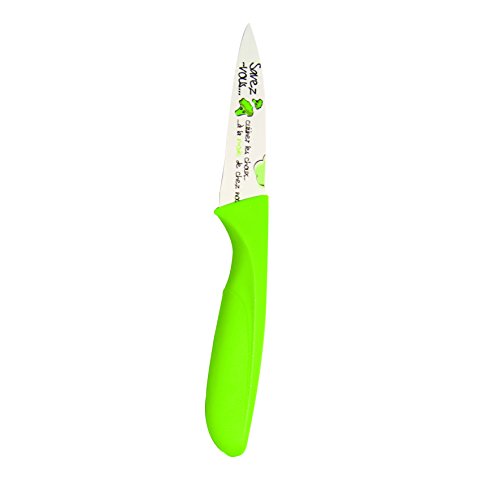Easy Make KD3130 Couteau Coloris Aléatoire, INOX + PP, Rouge/Vert, 20,6 x 2,5 x 1,4 cm