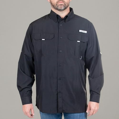 HABIT Men's Fourche Mountain Long Sleeve River Guide Fishing Shirt - UPF 40+ UV Protection2