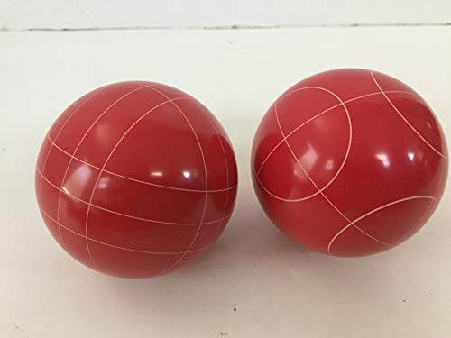 BuyBocceBalls Listing - Pack of 2 Listing - Replacement Bocce Balls - 107mm - Red with 2 Different Scoring Patterns