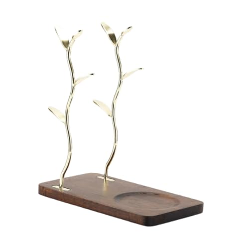 Escurridor de tazas de diseño elegante con base de madera noble de alta resistencia 3