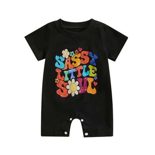 Image of BOIBOKOKO Newborn Baby Girl Boy Clothes Sassy Little Soul Long Sleeve Romper Jumpsuit Cute Fall Winter Outfit
