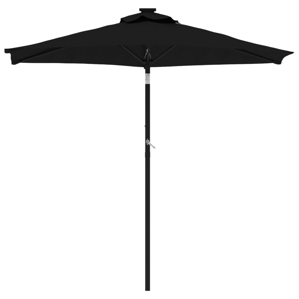 SYDE Parasol ogrodowy 225x225x212 cm Czarny stalowy słupek