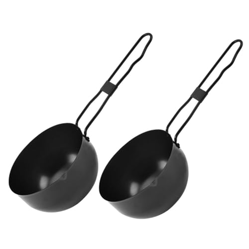 FUNOMOCYA 2 Pcs Cast Iron Stew Pot with Lid Outdoor Cooking Pots for Camping Grilling and Stewing Versatile Cast Iron Stock Pots for Indoor and Outdoor Use