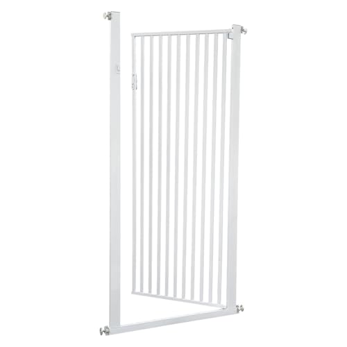 BRRIDE 150cm Extra Hoch Türgitter Katze/Hund mit Doppelverriegelung, 90-97 cm Verstellbarer Katzenklappe, Tierschutzgitter für Treppen, Türen,...