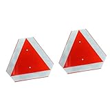 Pack of 2 Outdoor Reflective Triangle Boards Warning Signs Vehicle Slow Moving Emblems for Low Speed Vehicle on Road Aluminum Sign