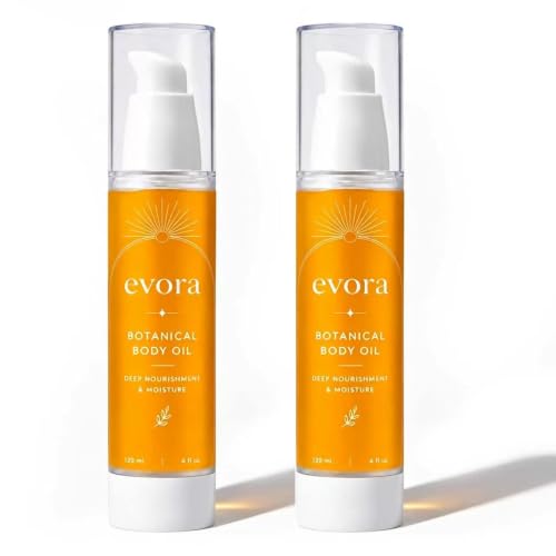 2Pcs Evora Botanical Body Oil Wakame Algae Brazil Nut & Passionflower Seed Oils Lightweight Firming Massage Oil for Smoother-Looking Skin & Cellulite Appearance Non-Greasy Hydrating Body Oil