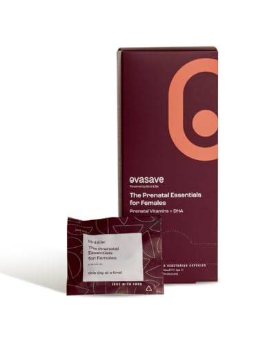 Ovasave Prenatal Essentials 120 capsules for Pregnancy Support with 24 Key Nutrients including Methylated Folate Choline DHA & Iron