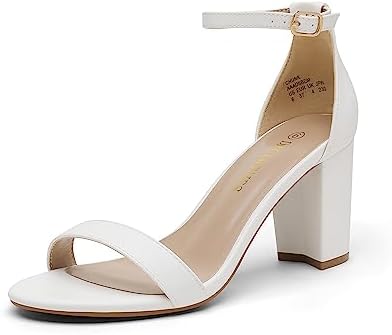 DREAM PAIRS Women's Chunk Low Heel Pump Sandals