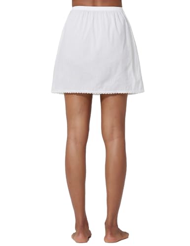 100% Cotton Half Slip for Women Under Dress with Lace Trim Vintage Short Underskirt Size S-XXL3