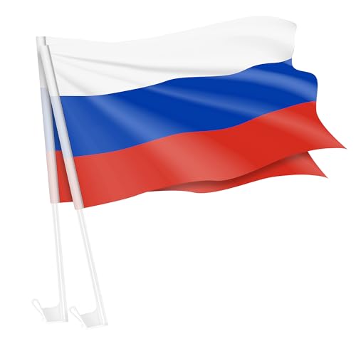 Piersando Autofahne Set 2 Stück Auto Fahne Fussball EM WM Länderflagge Fanartikel Land Flagge Autoset Eishockey Handball Basketball Russland Piersando Autofahne Set 2 Stück Auto Fahne Fussball EM WM Länderflagge Fanartikel Land Flagge Autoset Eishockey Handball Basketball Russland