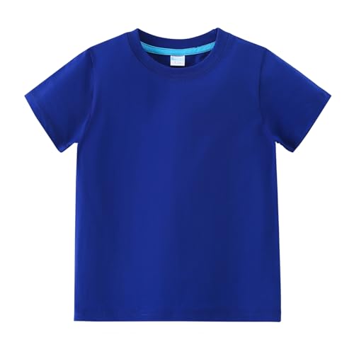 Image of AMIYAN Toddler T Shirts Boys Girls Basic Tee Summer Cotton T-Shirts Crewneck Short Sleeve Shirts for Kids 2-7Y