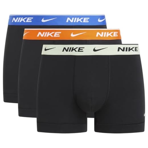 Nike Trunk 3pk sous-vêtement, Black-Uni Blue/So/Barely Volt WB, L Homme