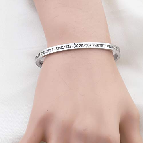 Bobauna Christian Bracelet Scripture Bible Verse Gift (Love Self-Control Cuff Bracelet) #TOP4