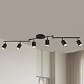 AUQUEE 6 Light Track Lighting Fixtures Ceiling, Matte Black Kichen Track Lighting Fixtures with Rotatable Light Heads, Foldable Lamp Arms, Modern LED Track Lights for Kitchen/Hallway, No GU10 Bulb