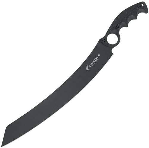D5K013 Tango Machete Black Stainless Fixed Blade Knife + Sheath