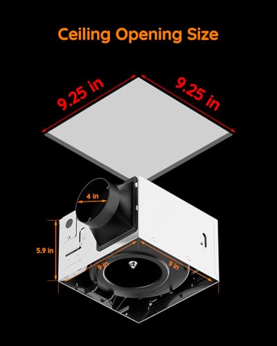 Image of Fitop Bathroom Exhaust Fan with Light,130 CFM 1.5 Sones 47W 1100LM