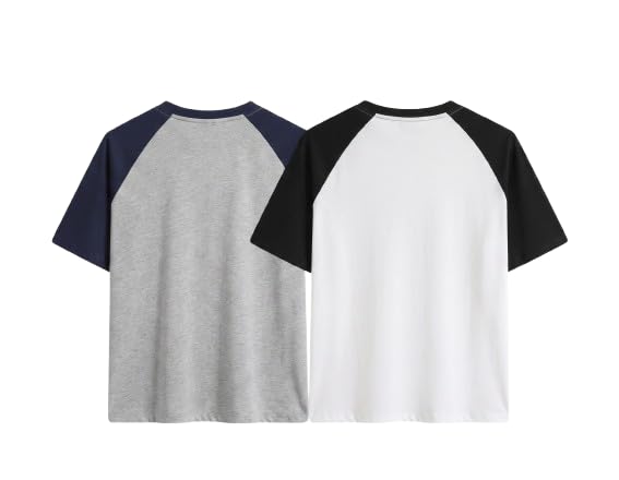 Image of KG3 Men's Regular Fit Round Neck Half Sleeves Solid Casual Wear T-Shirt I Unisex Regular Cotton Combo of 2 Solid Color Tshirt