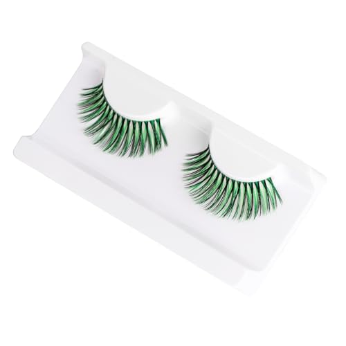 Natuhana Color False Eyelashes 3D Individual Green Colored Lash Clusters Fluffy Makeup Eye Lash Extension