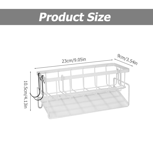Kitchen Sink Caddy Organizer Sponge Holder Dishcloth Hanger Multifunctional Sink Storage Rack with Automatic Drain Tray for Kitchen and Bathroom Supplies - Image 8