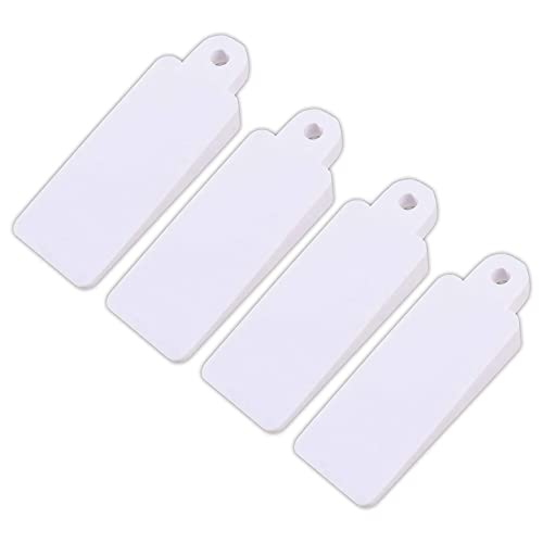 4X White Rubber Window Wedges Soft Rubber Window Door Table Furniture Wedges Stop Stopper Stay Jam Lock in White Ideal for Stopping Sash Lift Up Windows from Rattling.