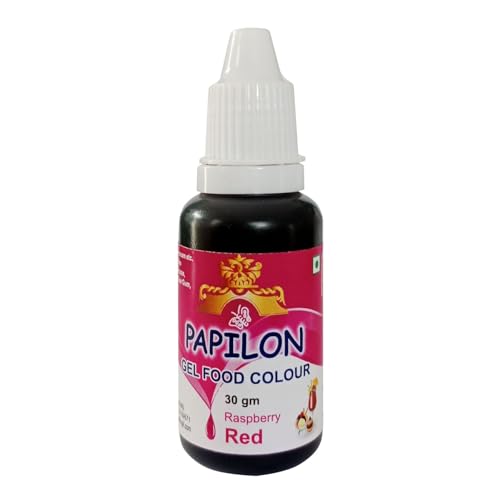 Papilon Food Flavours & Colours Concentrated Gel Food Color, Raspberry Red, 30 g