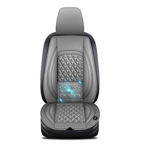 HXQJVRPWZ DC 12V/24V Electric Massage Car Seat Cover Chair Cushion Breathable Lumbar Support Pad Back Masssger Auto Interior Accessories(Gray)